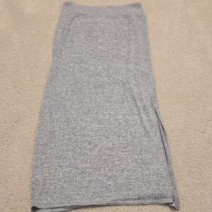 Aritzia Gray Knit Midi Skirt With Slit